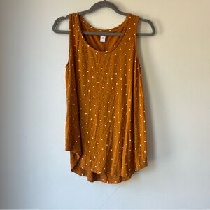 Old Navy Luxe Rust Orange White Polka Dot Sleeveless Tank Top Women’s Size M